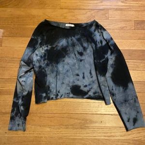 Long Sleeve cropped tie dye shirt